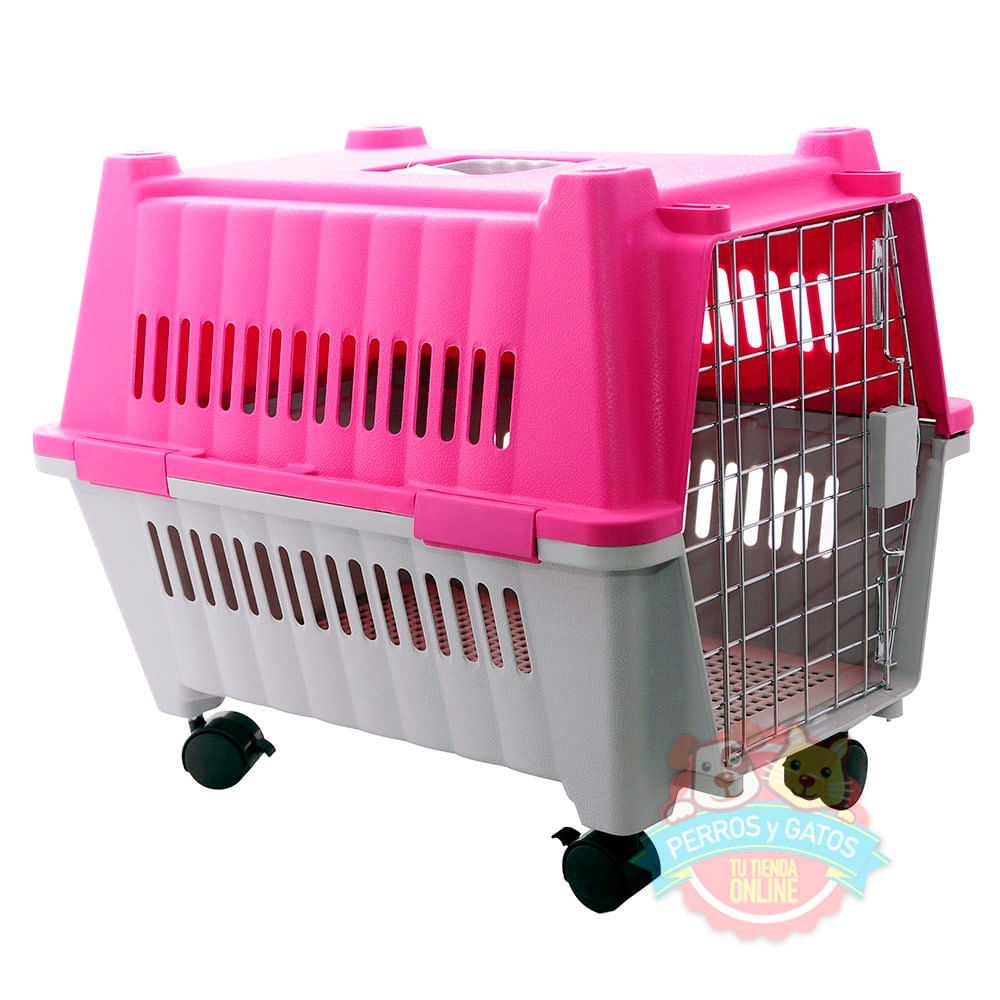 Hacer la cama Noreste Procesando Jaula plastica con ruedas para transportar mascotas - PerrosyGatosOnline