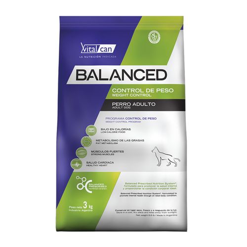 Vitalcan Balanced Perro Adulto Control De Peso Perrosygatosonline Perrosygatosonline